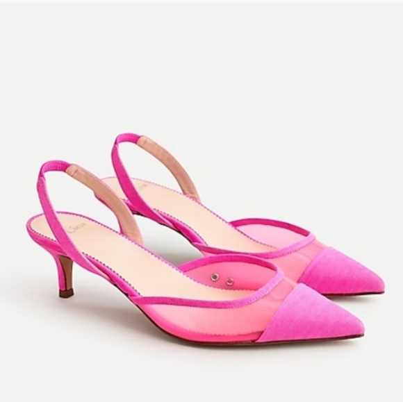 pink slingback kitten heels